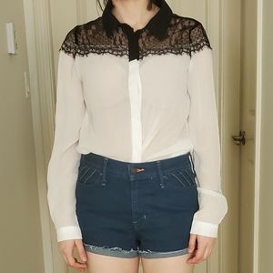 3/$15 |  See Through Button down Shirt